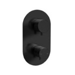 Remer NT93US-NO Matte Black Built-in Thermostatic 3-Way Shower Diverter, Rough-In Valve Included